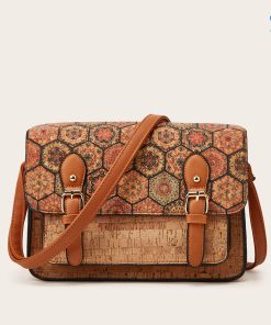 Single Shoulder Vintage Kraft Printed Bag Women's Retro Ethnic Style